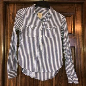 Hollister striped collared shirt